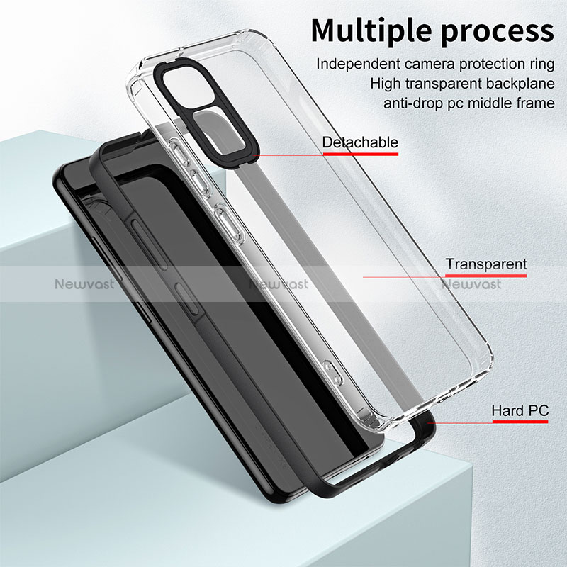 Silicone Transparent Mirror Frame Case Cover H01P for Xiaomi Redmi Note 11 4G (2022)