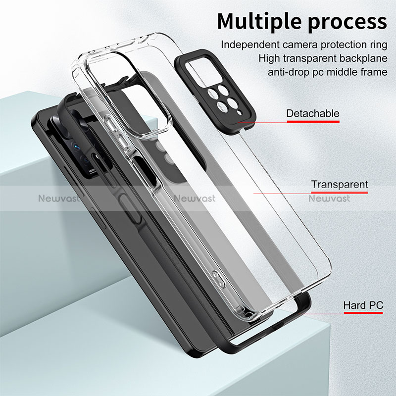 Silicone Transparent Mirror Frame Case Cover H01P for Xiaomi Redmi Note 11 Pro 5G