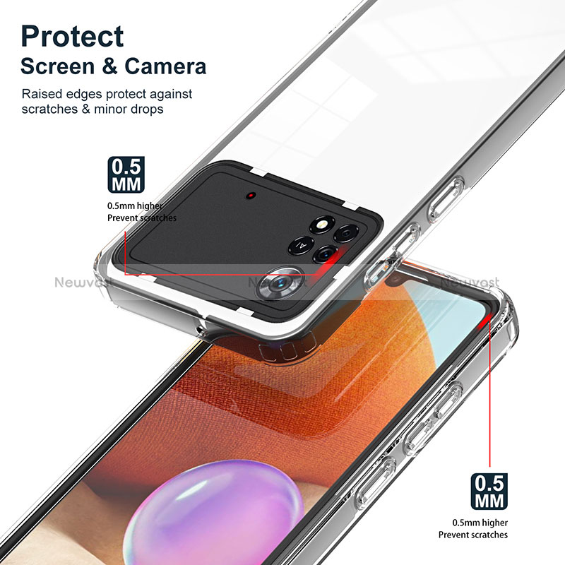 Silicone Transparent Mirror Frame Case Cover H01P for Xiaomi Redmi Note 11E Pro 5G