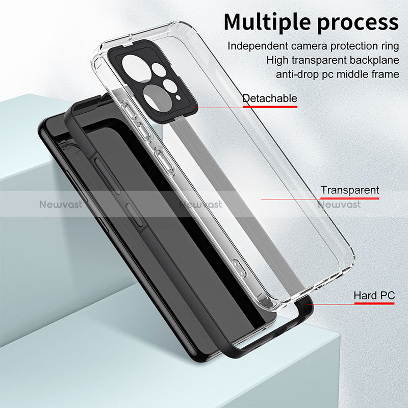 Silicone Transparent Mirror Frame Case Cover H01P for Xiaomi Redmi Note 12 4G