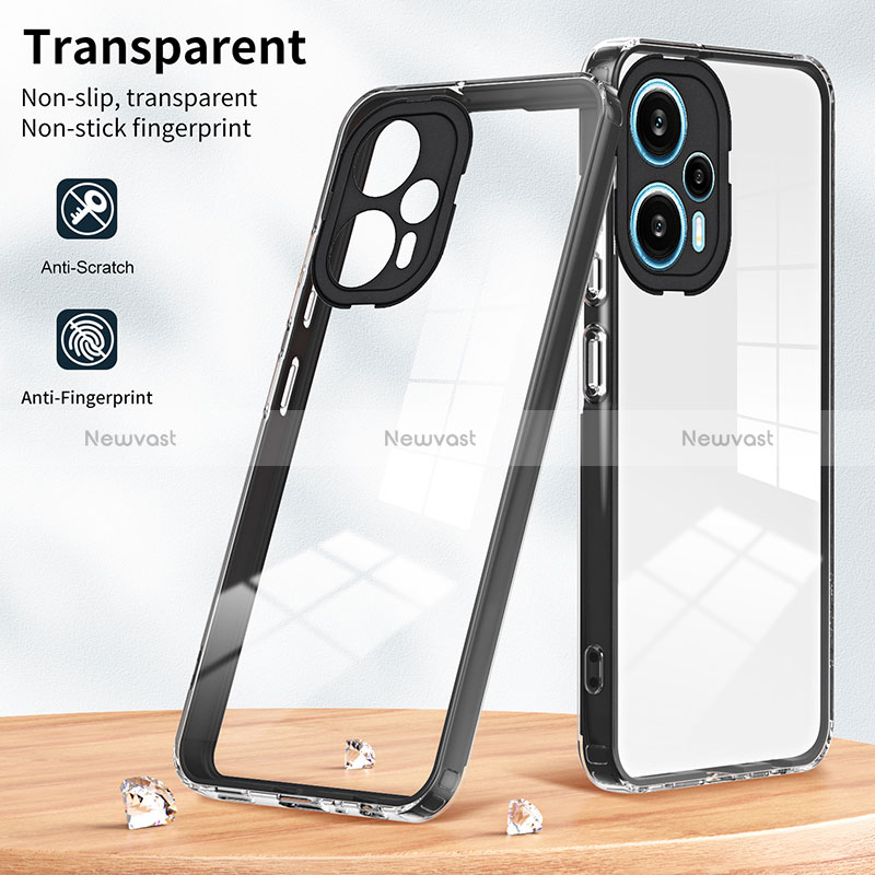 Silicone Transparent Mirror Frame Case Cover H01P for Xiaomi Redmi Note 12 Turbo 5G