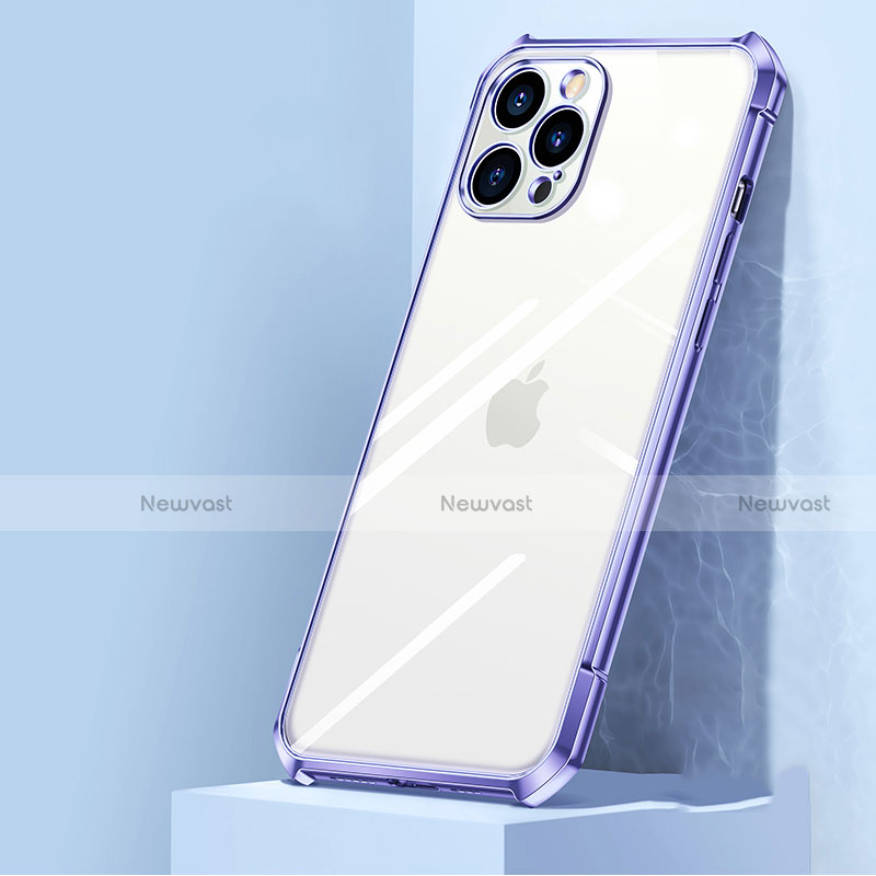 Silicone Transparent Mirror Frame Case Cover H02 for Apple iPhone 12 Pro Max