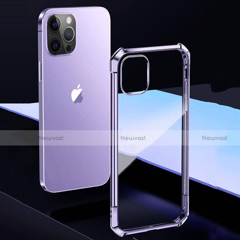 Silicone Transparent Mirror Frame Case Cover H02 for Apple iPhone 12 Pro Max