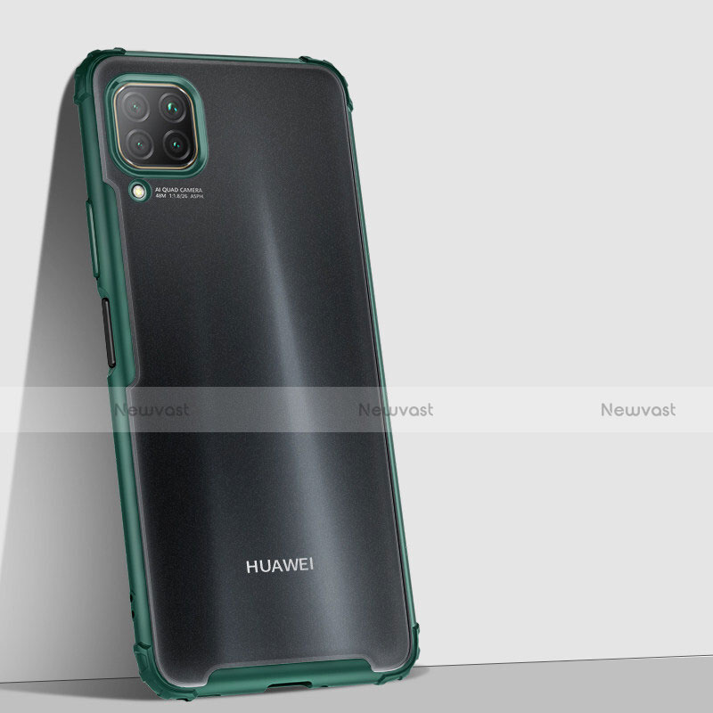 Silicone Transparent Mirror Frame Case Cover H02 for Huawei Nova 6 SE Green