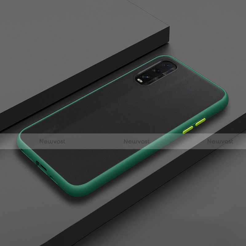 Silicone Transparent Mirror Frame Case Cover H02 for Oppo Find X2 Green