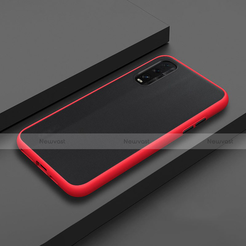 Silicone Transparent Mirror Frame Case Cover H02 for Oppo Find X2 Red