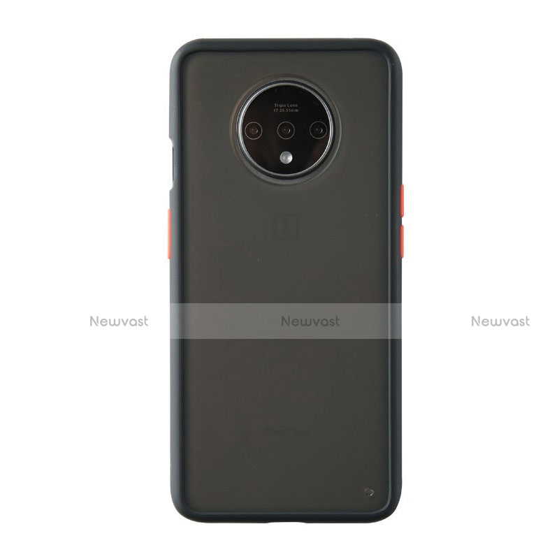 Silicone Transparent Mirror Frame Case Cover H03 for OnePlus 7T Black