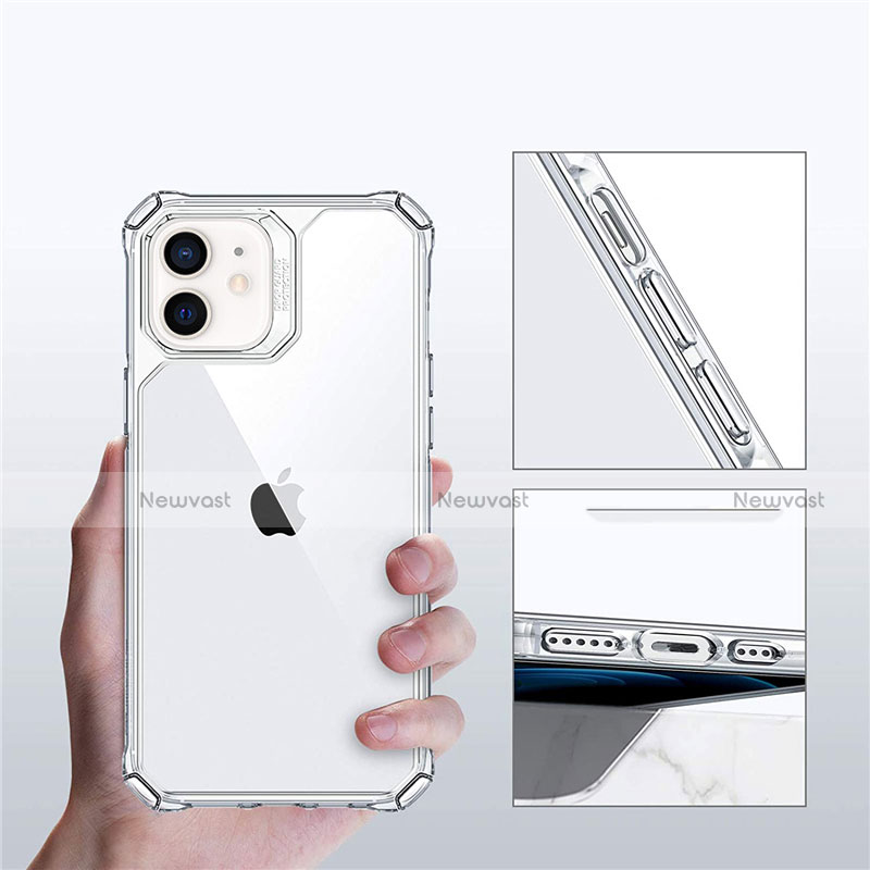 Silicone Transparent Mirror Frame Case Cover H04 for Apple iPhone 12