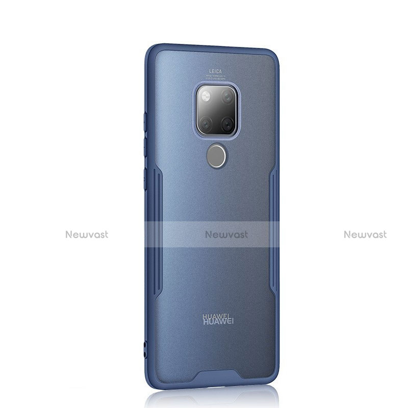 Silicone Transparent Mirror Frame Case Cover H04 for Huawei Mate 20 Blue