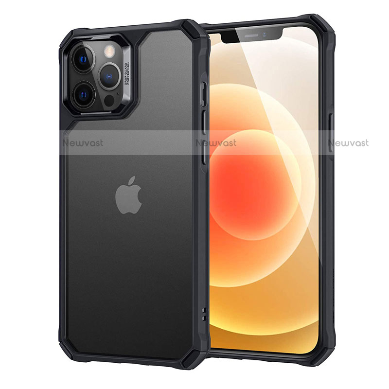 Silicone Transparent Mirror Frame Case Cover H07 for Apple iPhone 12 Pro Black