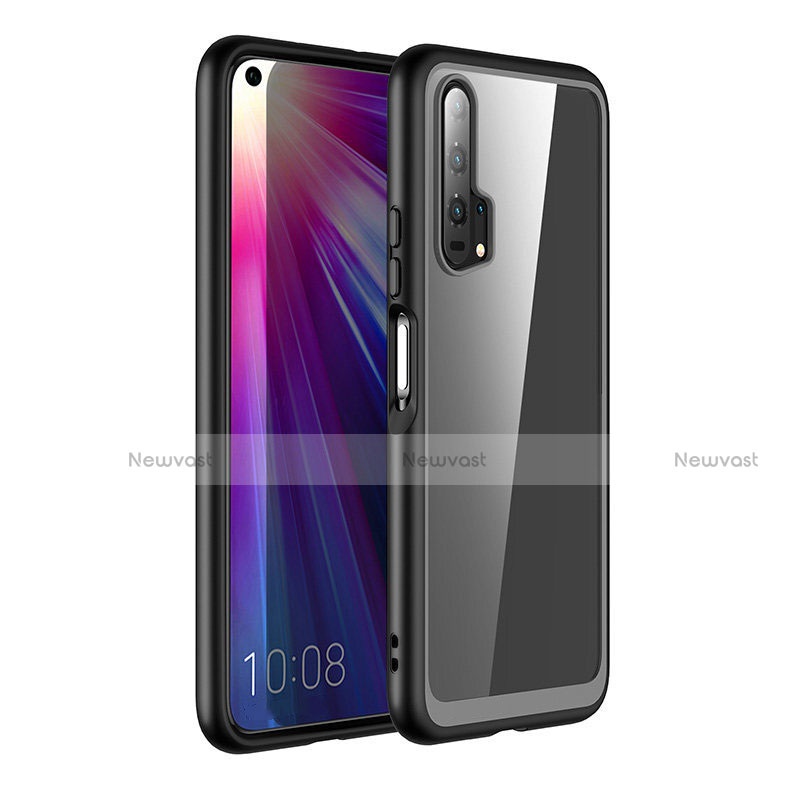 Silicone Transparent Mirror Frame Case Cover K01 for Huawei Honor 20 Pro Black