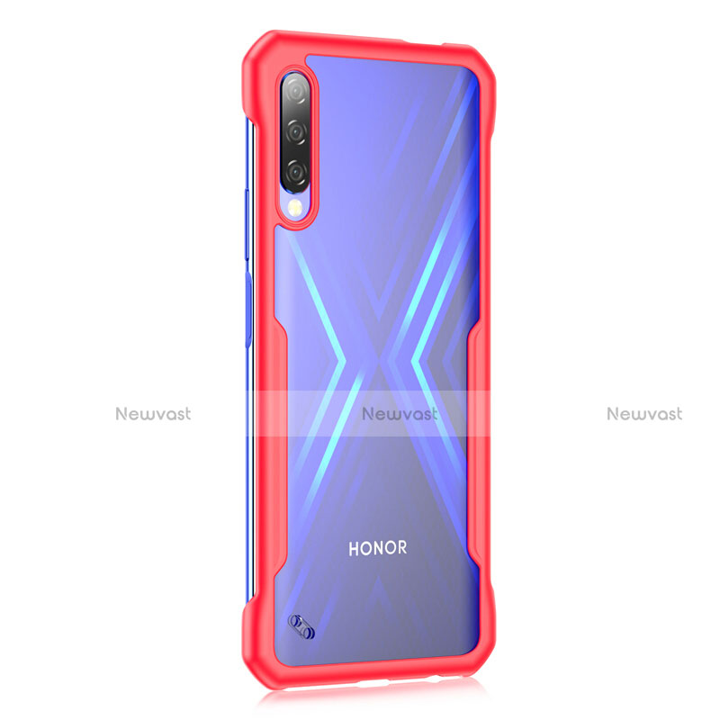 Silicone Transparent Mirror Frame Case Cover M01 for Huawei P Smart Pro (2019) Red