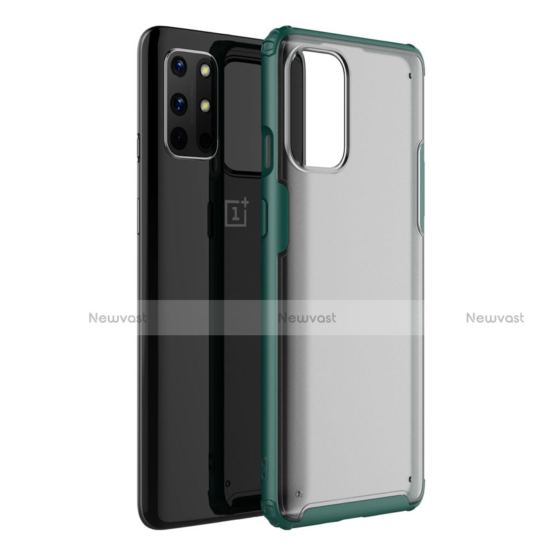 Silicone Transparent Mirror Frame Case Cover M01 for OnePlus 8T 5G Green