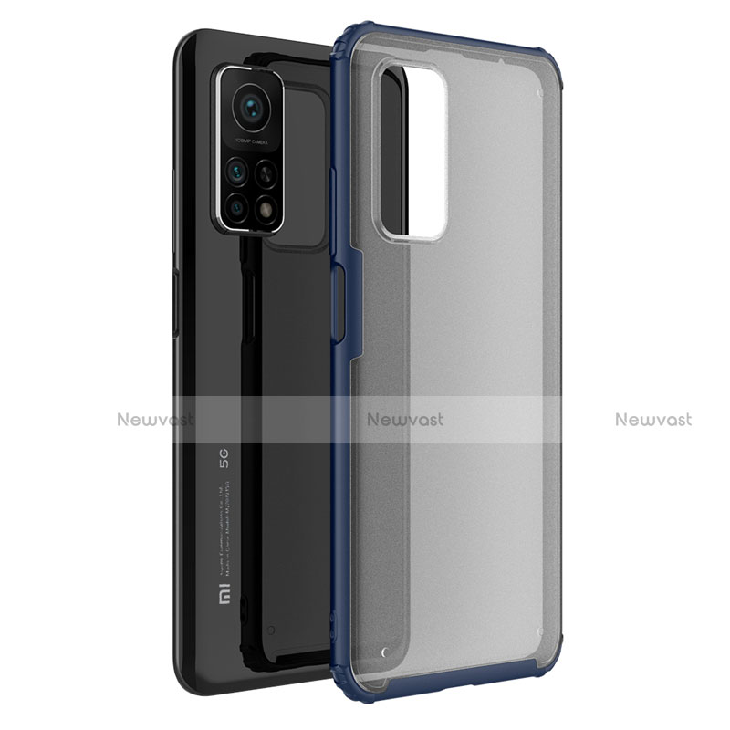 Silicone Transparent Mirror Frame Case Cover M01 for Xiaomi Redmi K30S 5G Blue