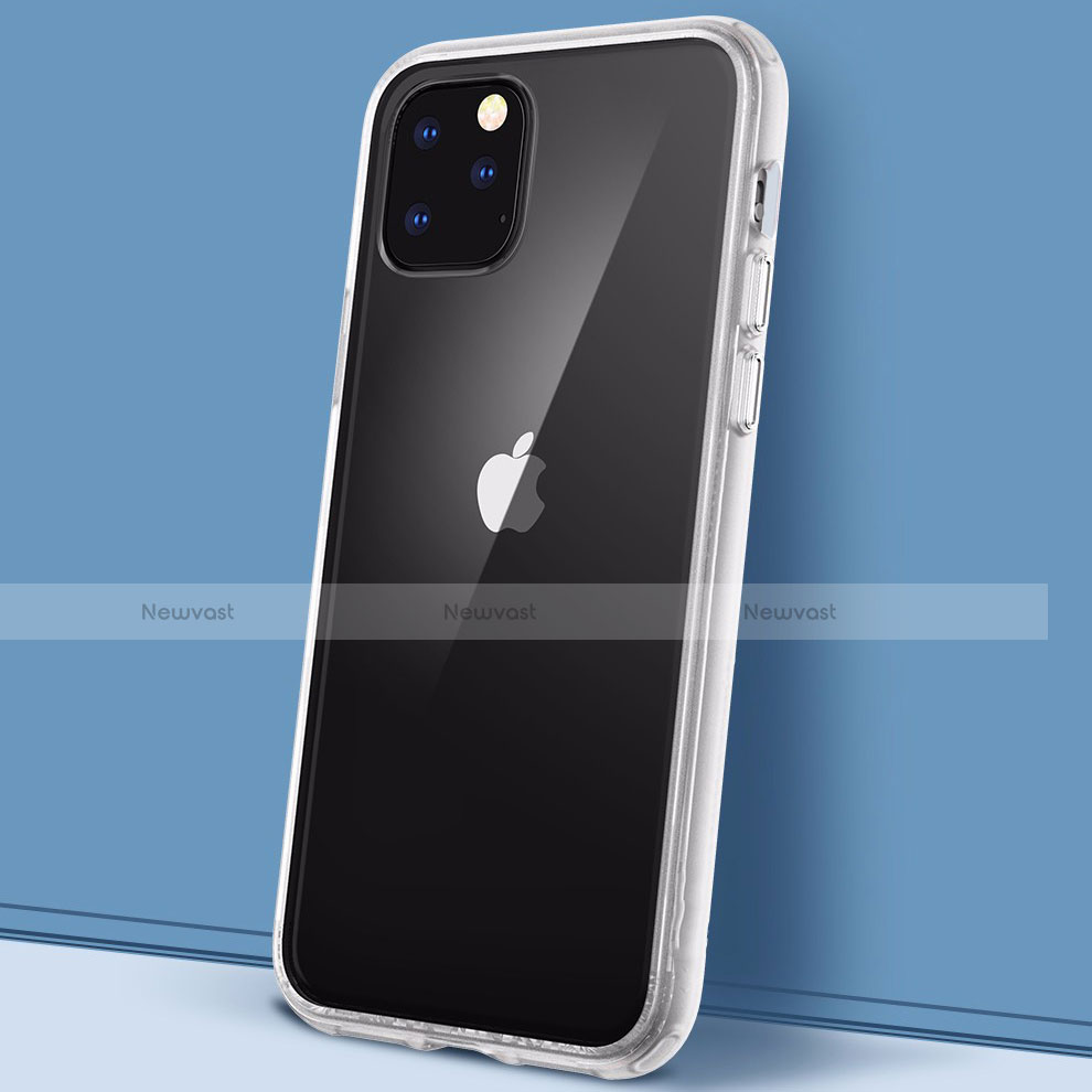 Silicone Transparent Mirror Frame Case Cover M02 for Apple iPhone 11 Pro Max White