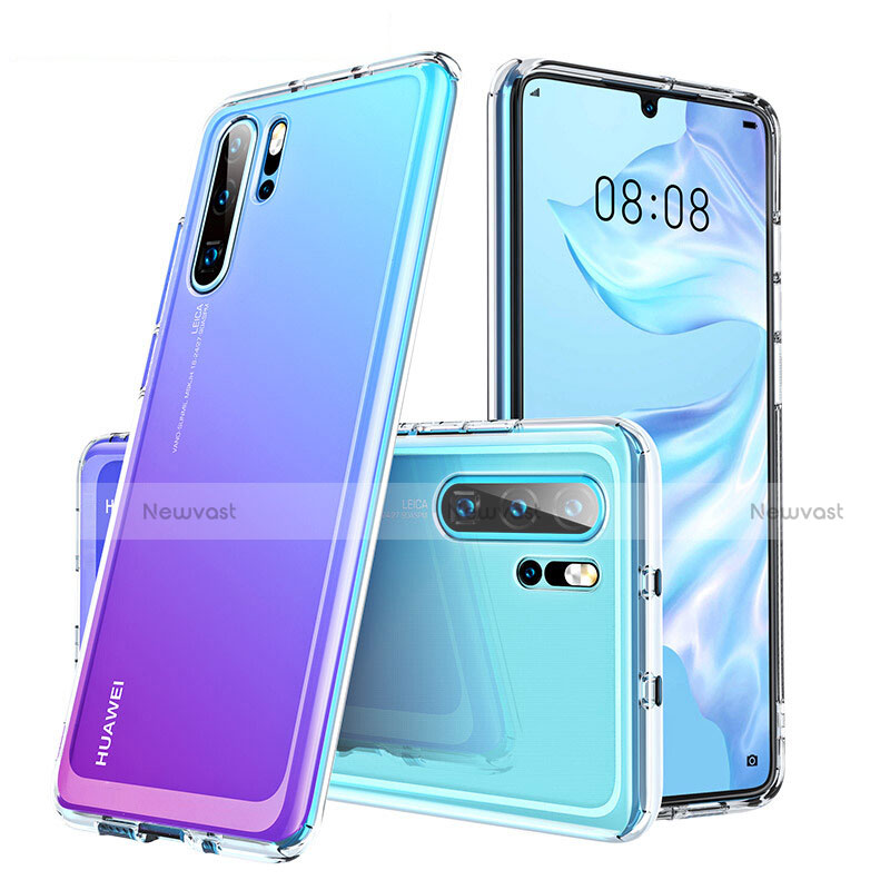 Silicone Transparent Mirror Frame Case Cover M02 for Huawei P30 Pro New Edition Clear