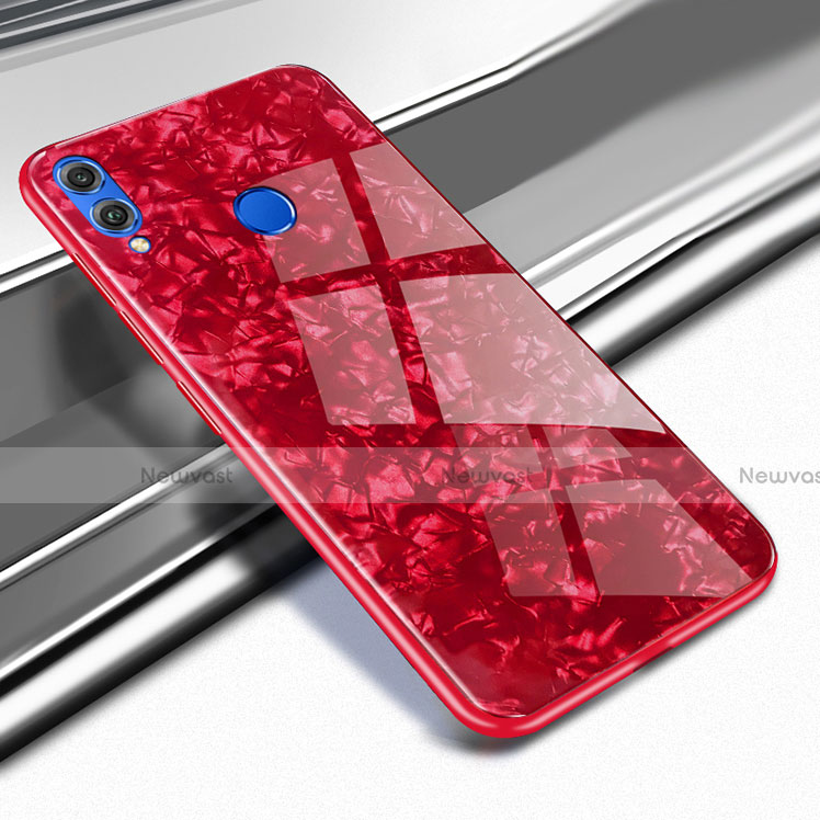 Silicone Transparent Mirror Frame Case Cover M03 for Huawei Honor 8X Red