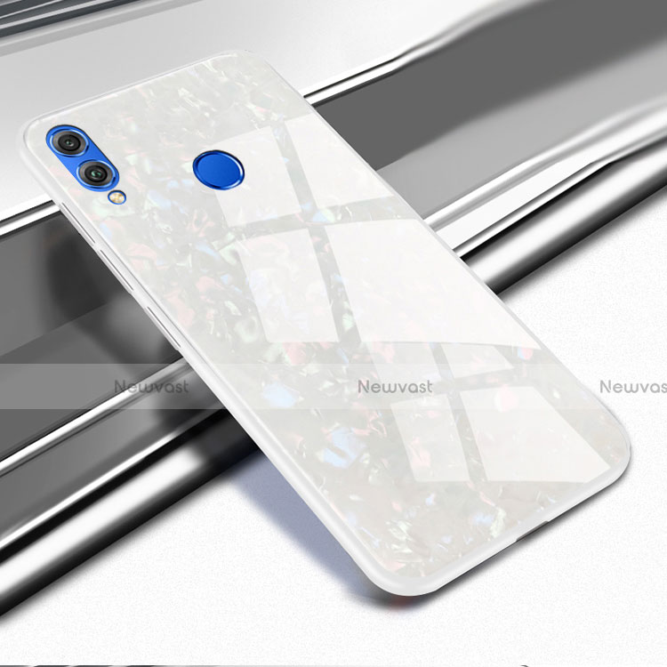 Silicone Transparent Mirror Frame Case Cover M03 for Huawei Honor 8X White