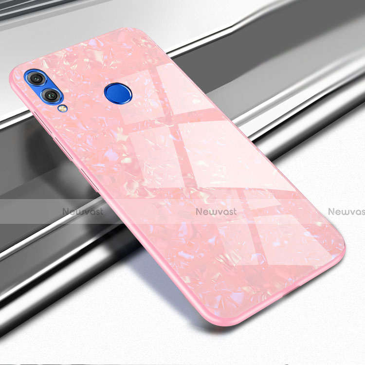 Silicone Transparent Mirror Frame Case Cover M03 for Huawei Honor V10 Lite Rose Gold