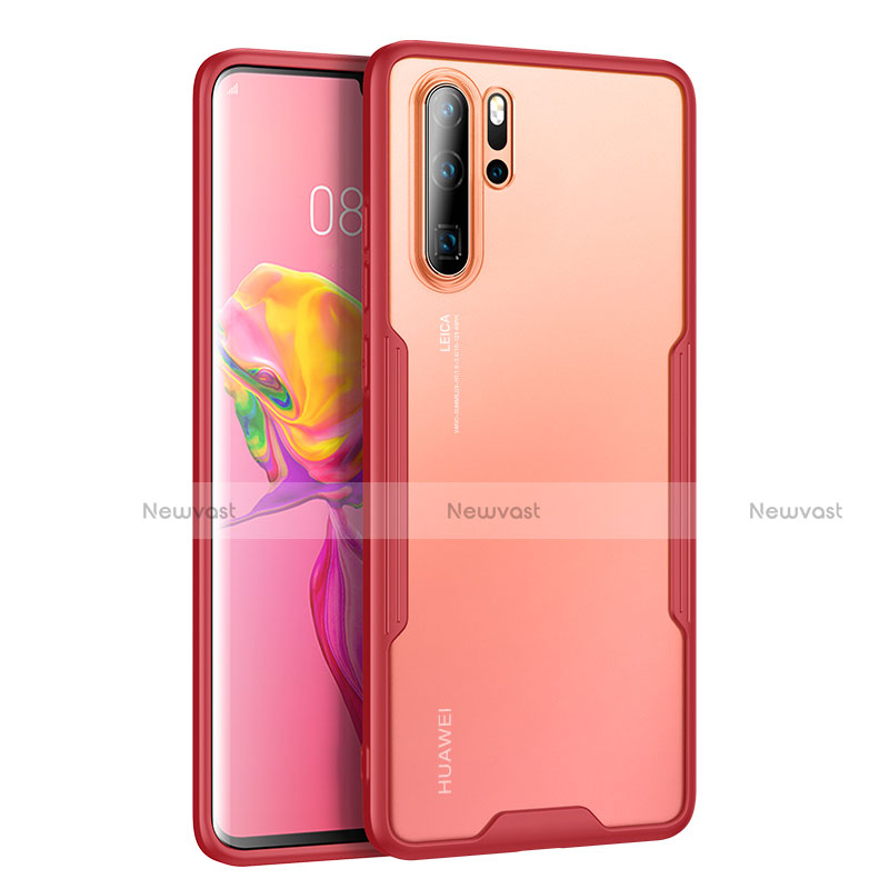 Silicone Transparent Mirror Frame Case Cover M03 for Huawei P30 Pro Red