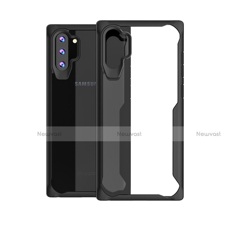 Silicone Transparent Mirror Frame Case Cover M03 for Samsung Galaxy Note 10 Plus 5G Black