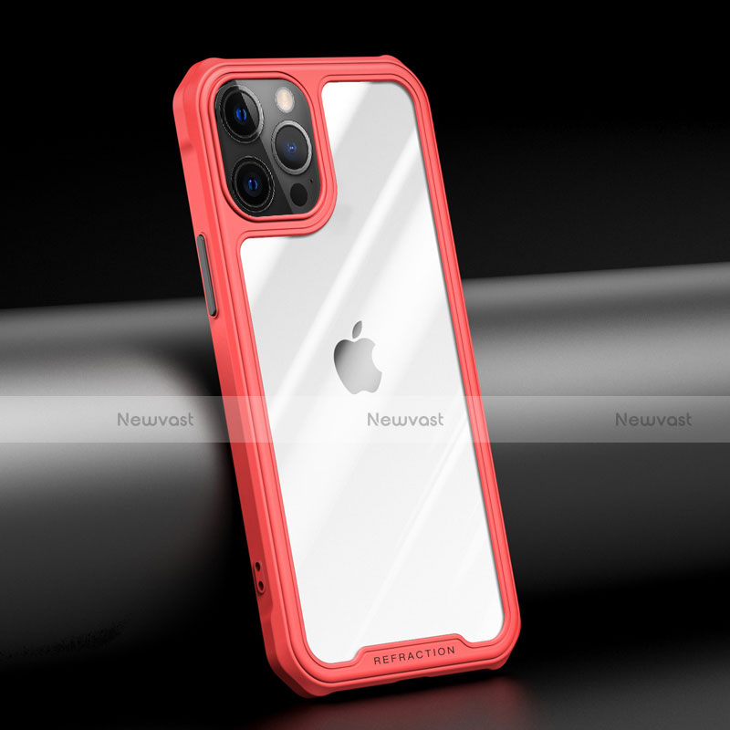 Silicone Transparent Mirror Frame Case Cover M04 for Apple iPhone 12 Pro Max