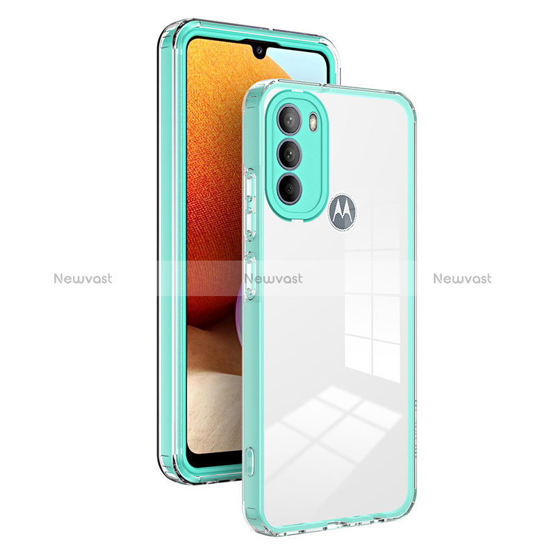 Silicone Transparent Mirror Frame Case Cover MQ1 for Motorola Moto G31 Green