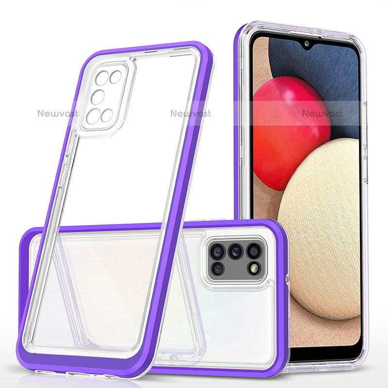 Silicone Transparent Mirror Frame Case Cover MQ1 for Samsung Galaxy A02s