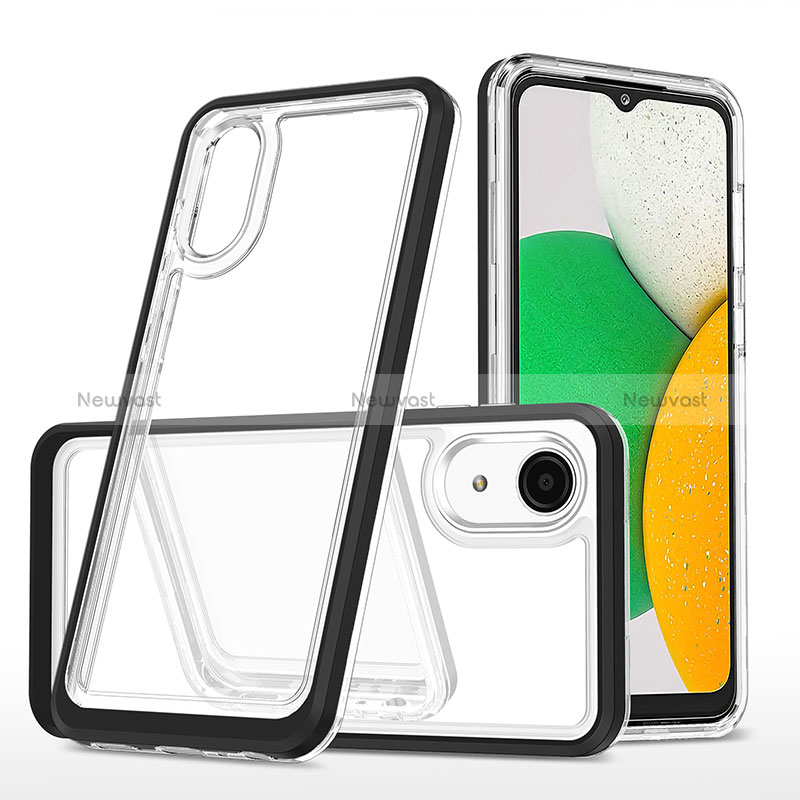 Silicone Transparent Mirror Frame Case Cover MQ1 for Samsung Galaxy A03 Core Black