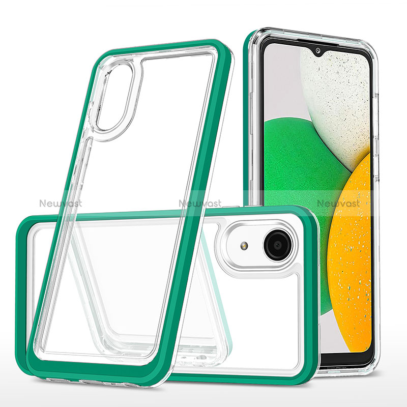 Silicone Transparent Mirror Frame Case Cover MQ1 for Samsung Galaxy A03 Core Green