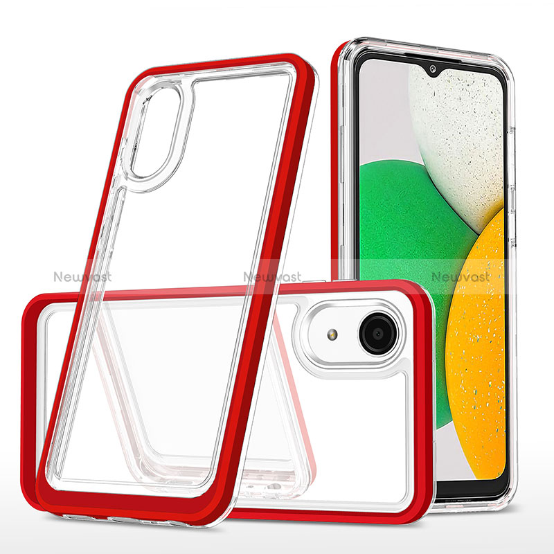 Silicone Transparent Mirror Frame Case Cover MQ1 for Samsung Galaxy A03 Core Red