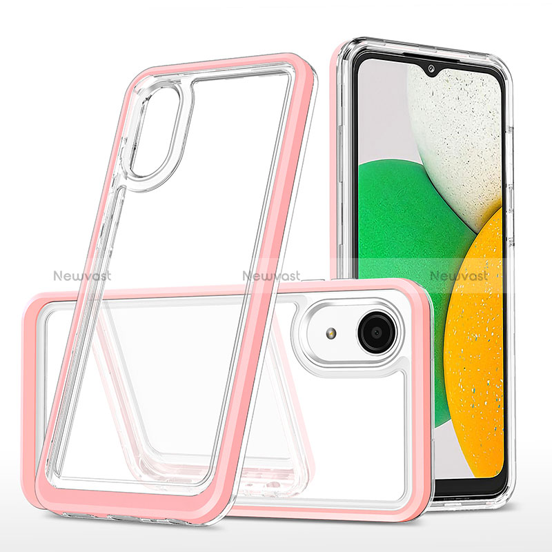 Silicone Transparent Mirror Frame Case Cover MQ1 for Samsung Galaxy A03 Core Rose Gold