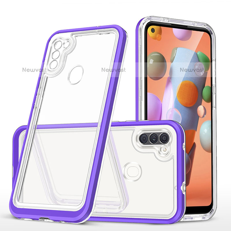 Silicone Transparent Mirror Frame Case Cover MQ1 for Samsung Galaxy A11