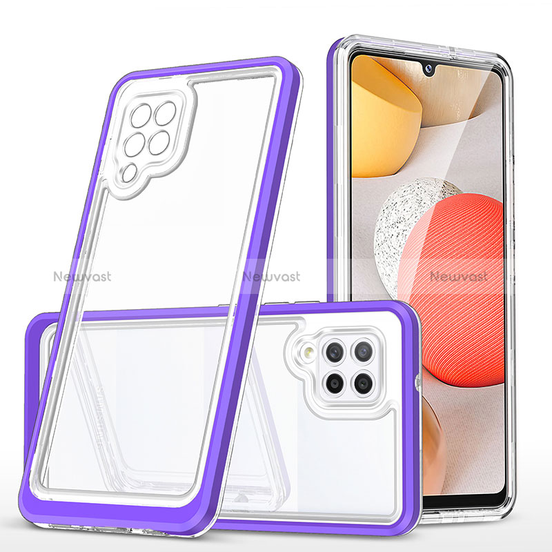 Silicone Transparent Mirror Frame Case Cover MQ1 for Samsung Galaxy A42 5G Purple