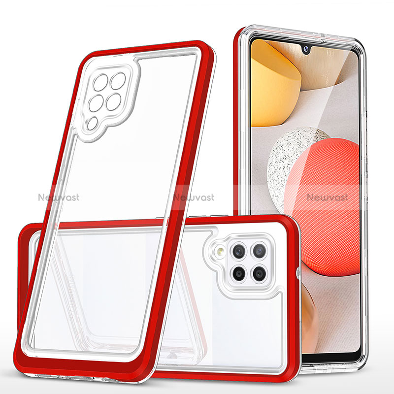 Silicone Transparent Mirror Frame Case Cover MQ1 for Samsung Galaxy A42 5G Red