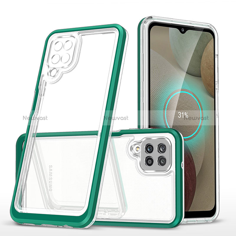 Silicone Transparent Mirror Frame Case Cover MQ1 for Samsung Galaxy M12 Green