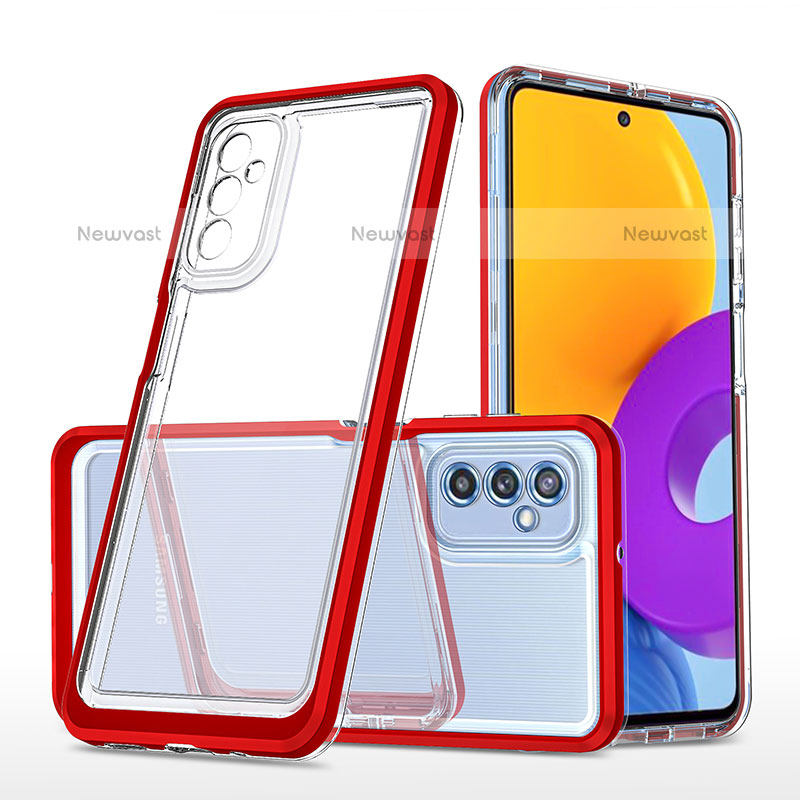 Silicone Transparent Mirror Frame Case Cover MQ1 for Samsung Galaxy M52 5G Red