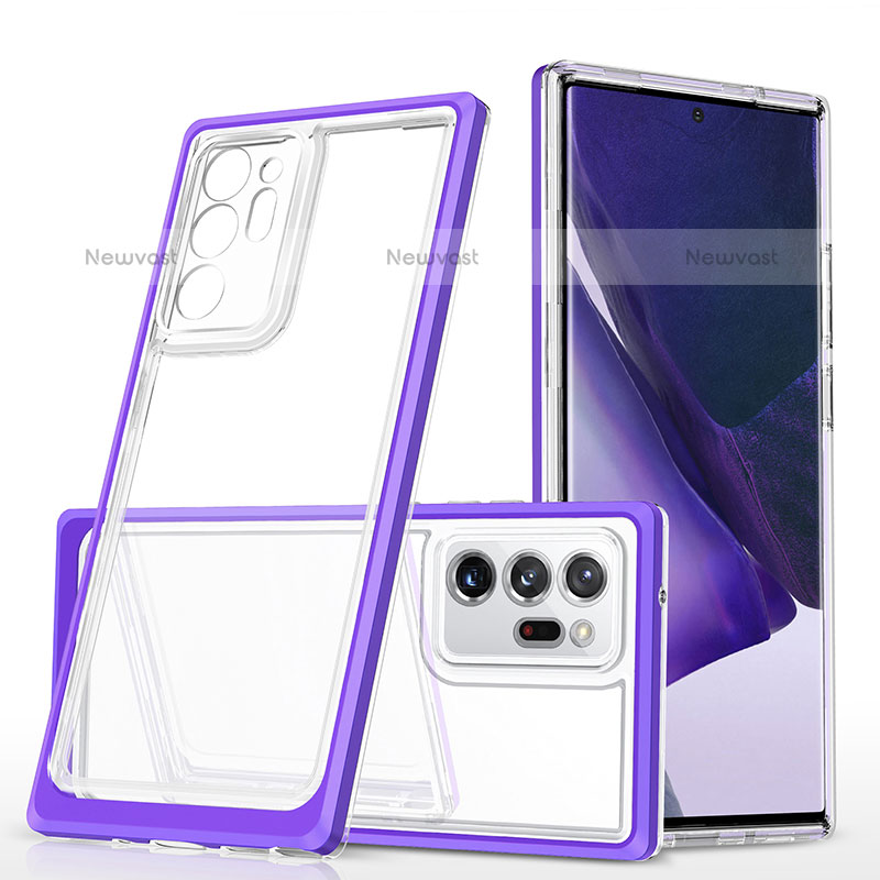 Silicone Transparent Mirror Frame Case Cover MQ1 for Samsung Galaxy Note 20 Ultra 5G Purple