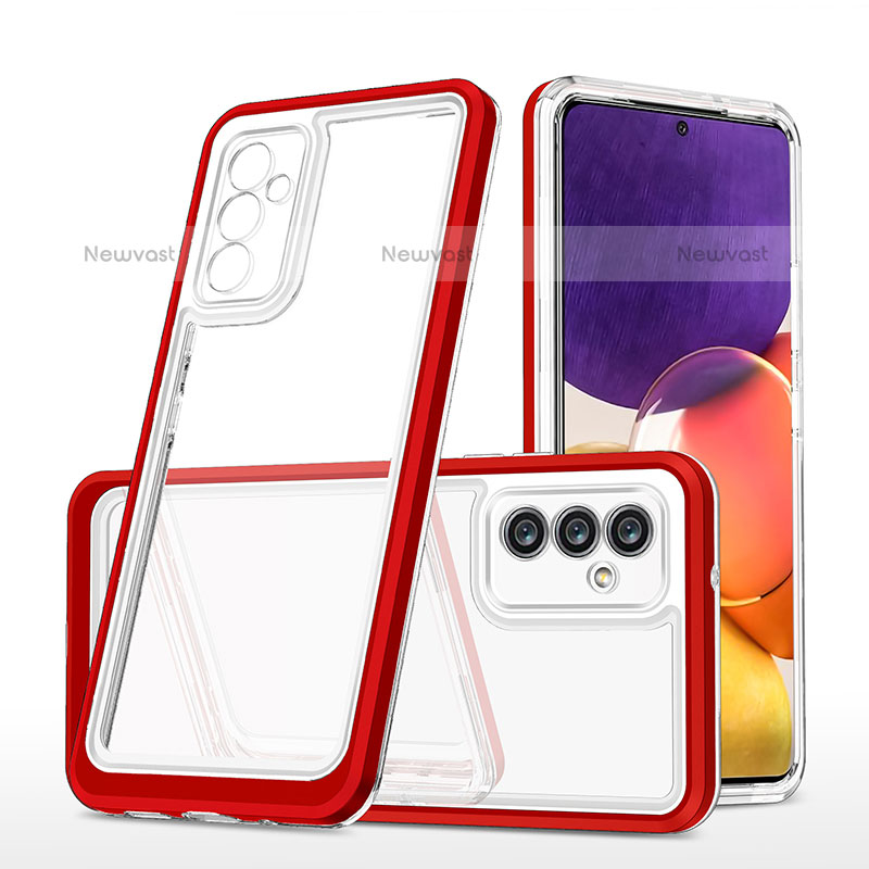 Silicone Transparent Mirror Frame Case Cover MQ1 for Samsung Galaxy Quantum2 5G Red