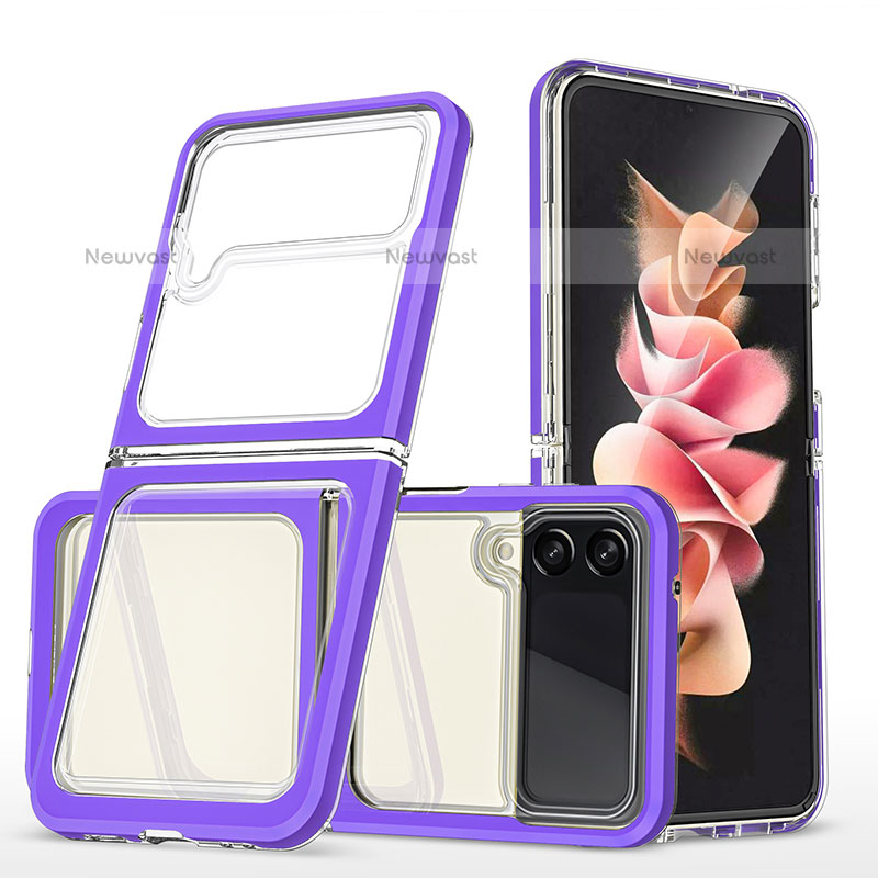 Silicone Transparent Mirror Frame Case Cover MQ1 for Samsung Galaxy Z Flip3 5G