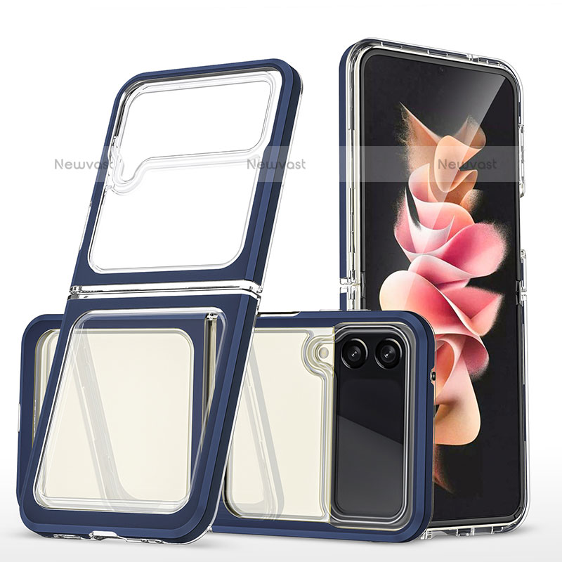 Silicone Transparent Mirror Frame Case Cover MQ1 for Samsung Galaxy Z Flip3 5G