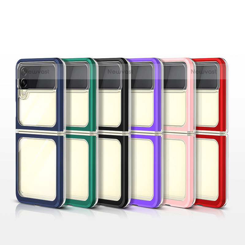 Silicone Transparent Mirror Frame Case Cover MQ1 for Samsung Galaxy Z Flip3 5G
