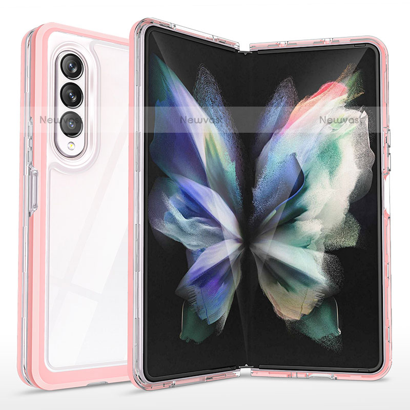 Silicone Transparent Mirror Frame Case Cover MQ1 for Samsung Galaxy Z Fold3 5G