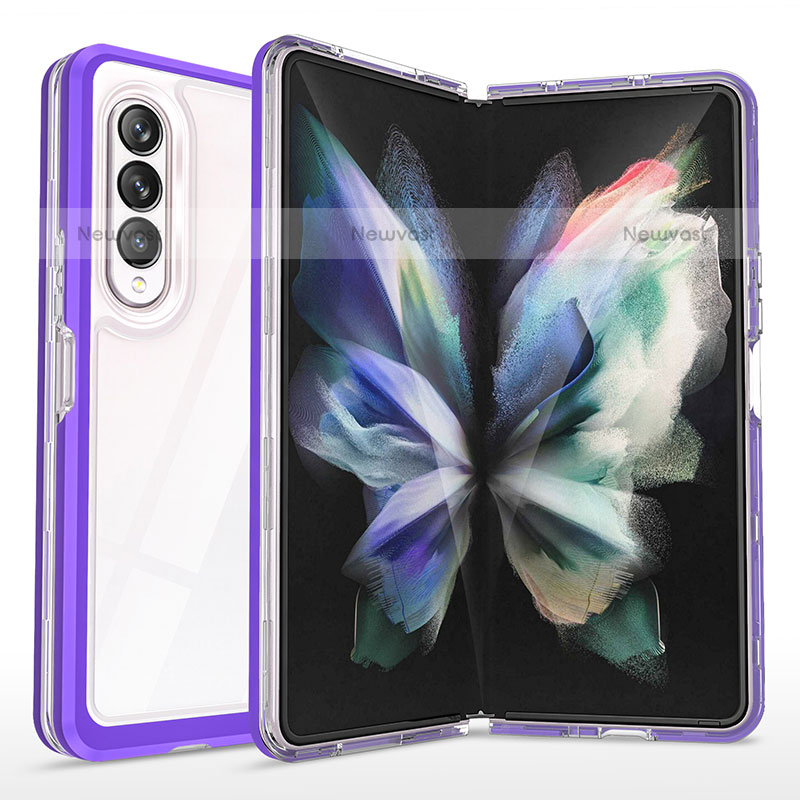 Silicone Transparent Mirror Frame Case Cover MQ1 for Samsung Galaxy Z Fold3 5G