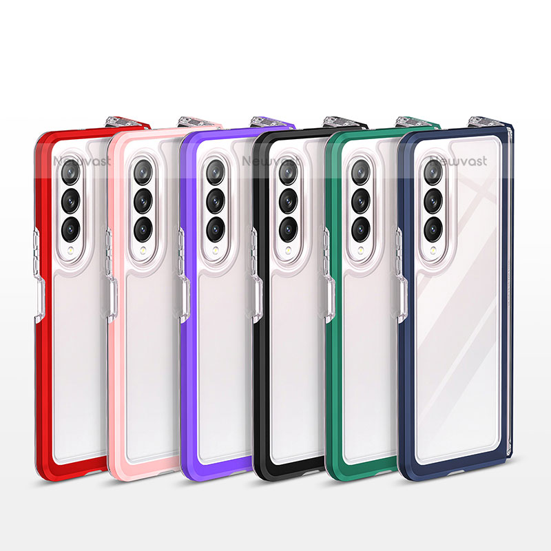 Silicone Transparent Mirror Frame Case Cover MQ1 for Samsung Galaxy Z Fold3 5G