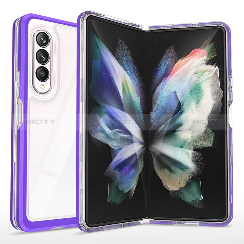 Silicone Transparent Mirror Frame Case Cover MQ1 for Samsung Galaxy Z Fold4 5G