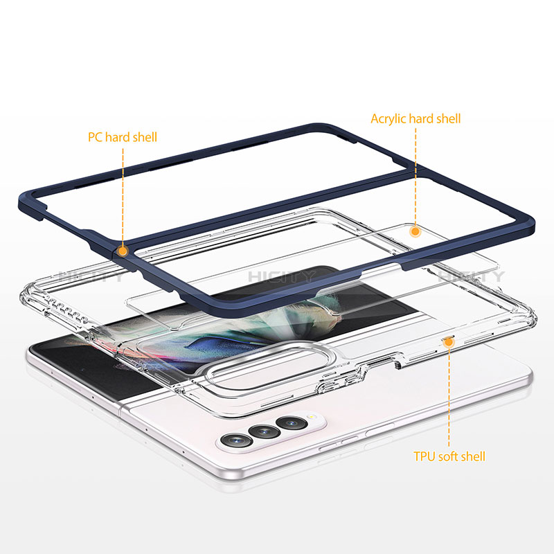 Silicone Transparent Mirror Frame Case Cover MQ1 for Samsung Galaxy Z Fold4 5G