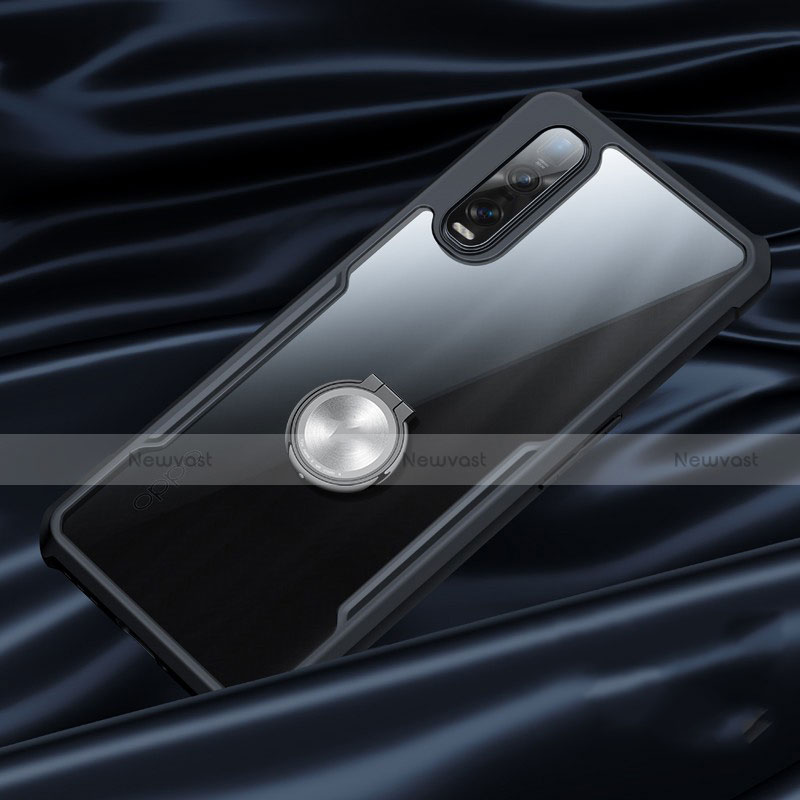 Silicone Transparent Mirror Frame Case Cover S01 for Oppo Find X2 Pro Black