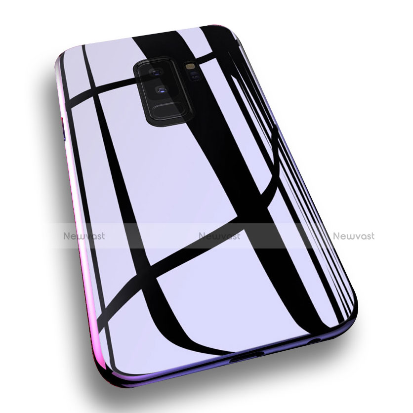 Silicone Transparent Mirror Frame Case Cover S01 for Samsung Galaxy S9 Plus