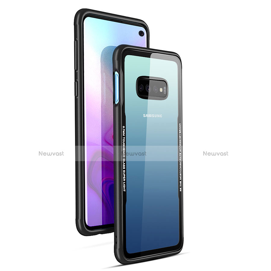 Silicone Transparent Mirror Frame Case Cover T01 for Samsung Galaxy S10 5G Black